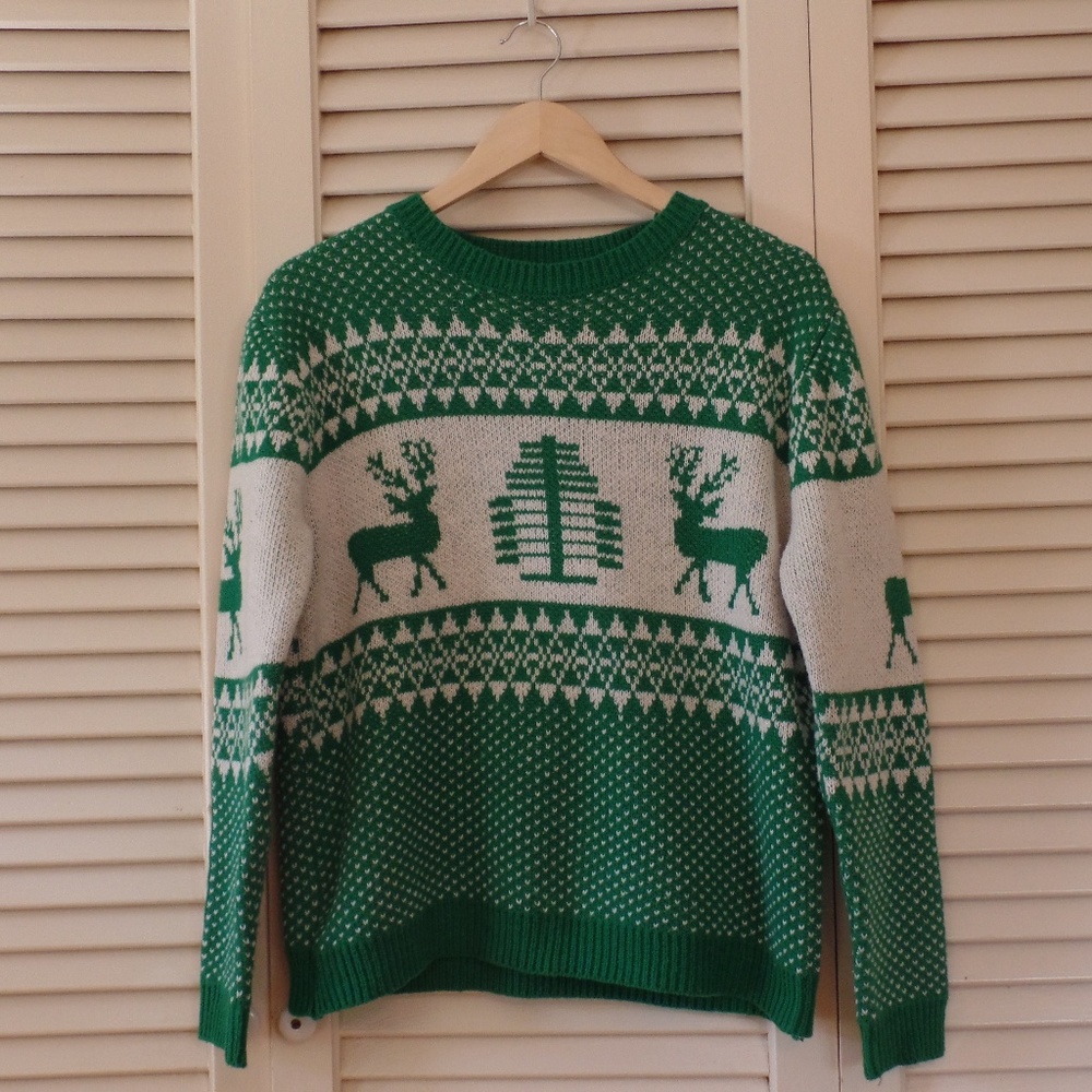 Exlura Ugly Christmas Reindeer Sweater Small